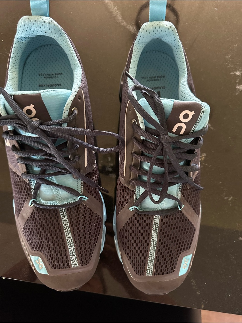 On Running Women's Athletic Sneakers in Navy and Light Blue